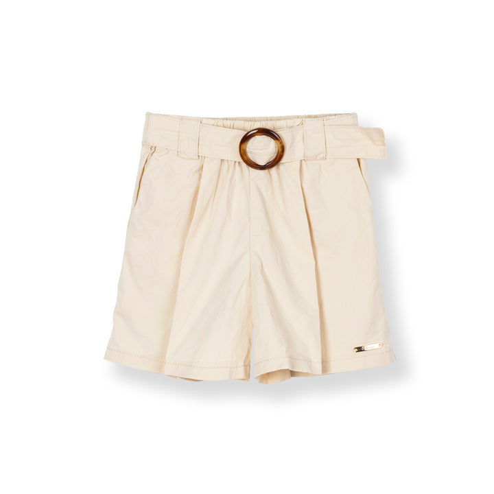 Poney Girls Khaki Mini Twill Belt Shorts