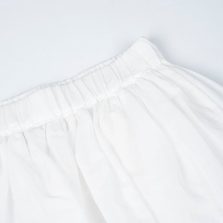 Poney Girls White Elegant Lace Midi Skirt