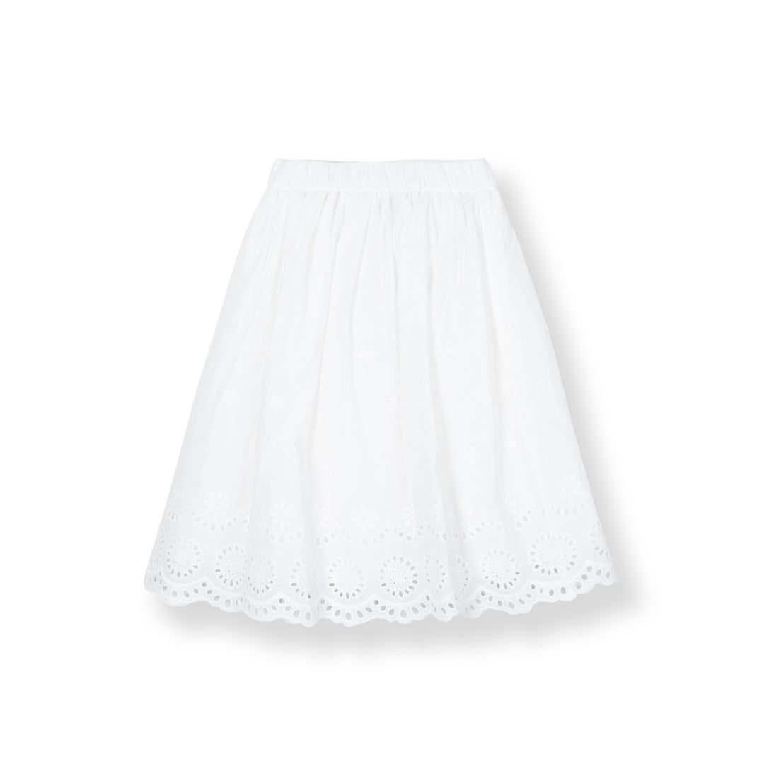 Poney Girls White Elegant Lace Midi Skirt