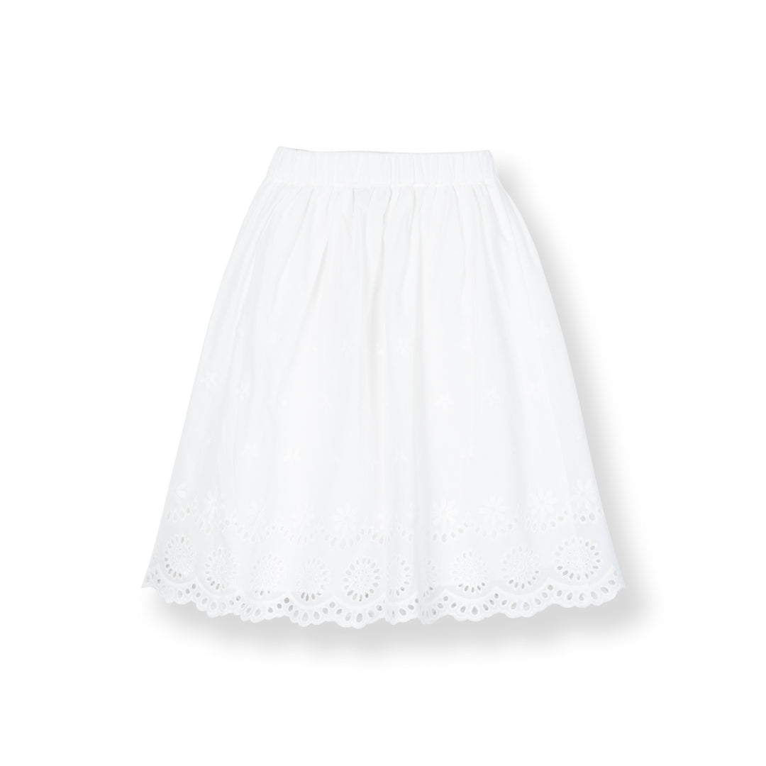 Poney Girls White Elegant Lace Midi Skirt