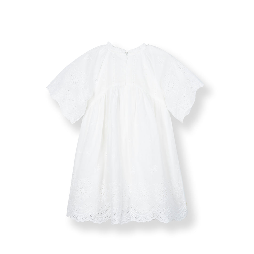 Poney Girls White Delicate Lacey Short Sleeve Dress