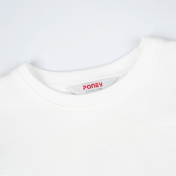 Poney Girls White Classic Cotton Short Sleeve Tee