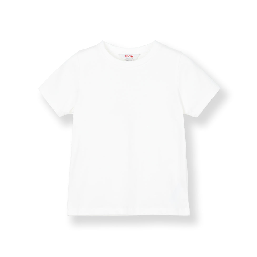 Poney Girls White Classic Cotton Short Sleeve Tee