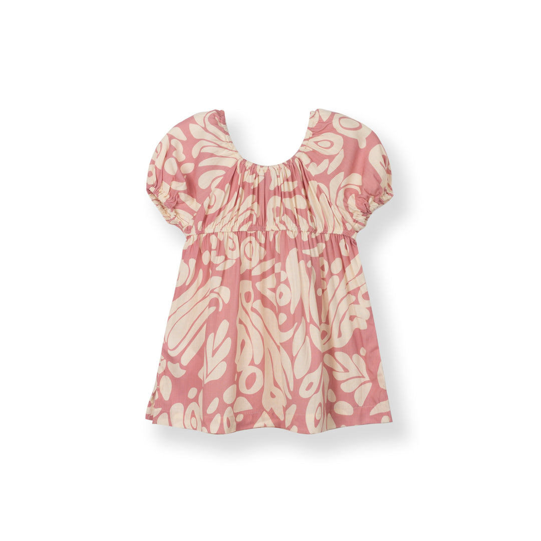 Poney Girls Pink Gathered Short Sleeve Blouse