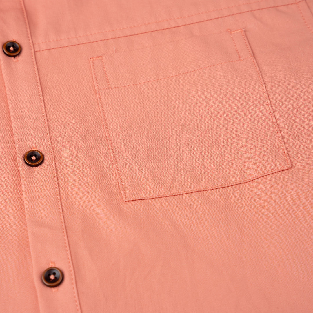 Poney Boys Orange Mandri Collar Long Sleeve Shirt