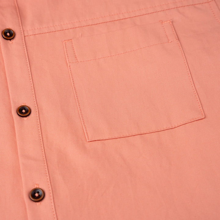Poney Boys Orange Mandri Collar Long Sleeve Shirt