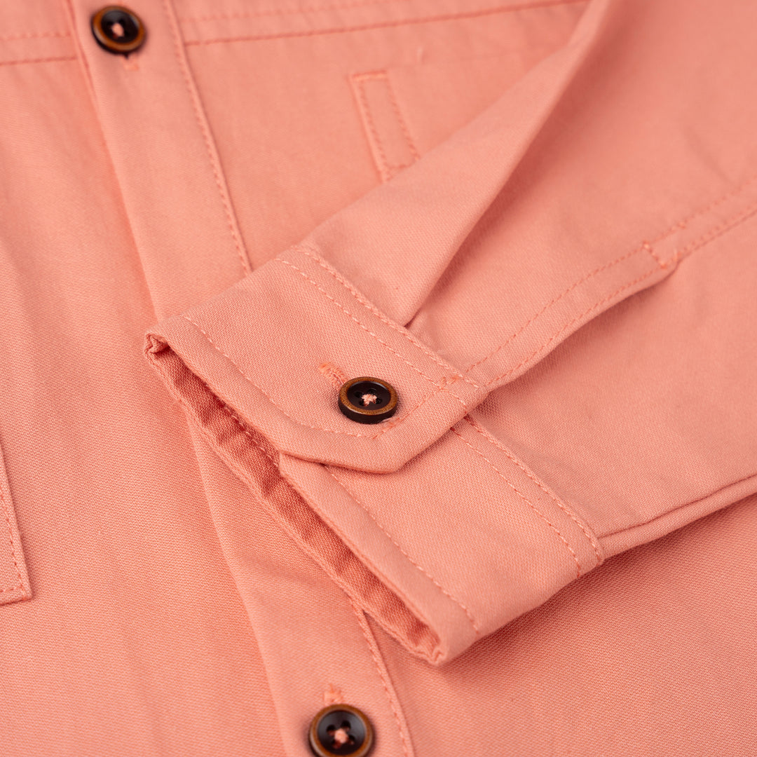 Poney Boys Orange Mandri Collar Long Sleeve Shirt