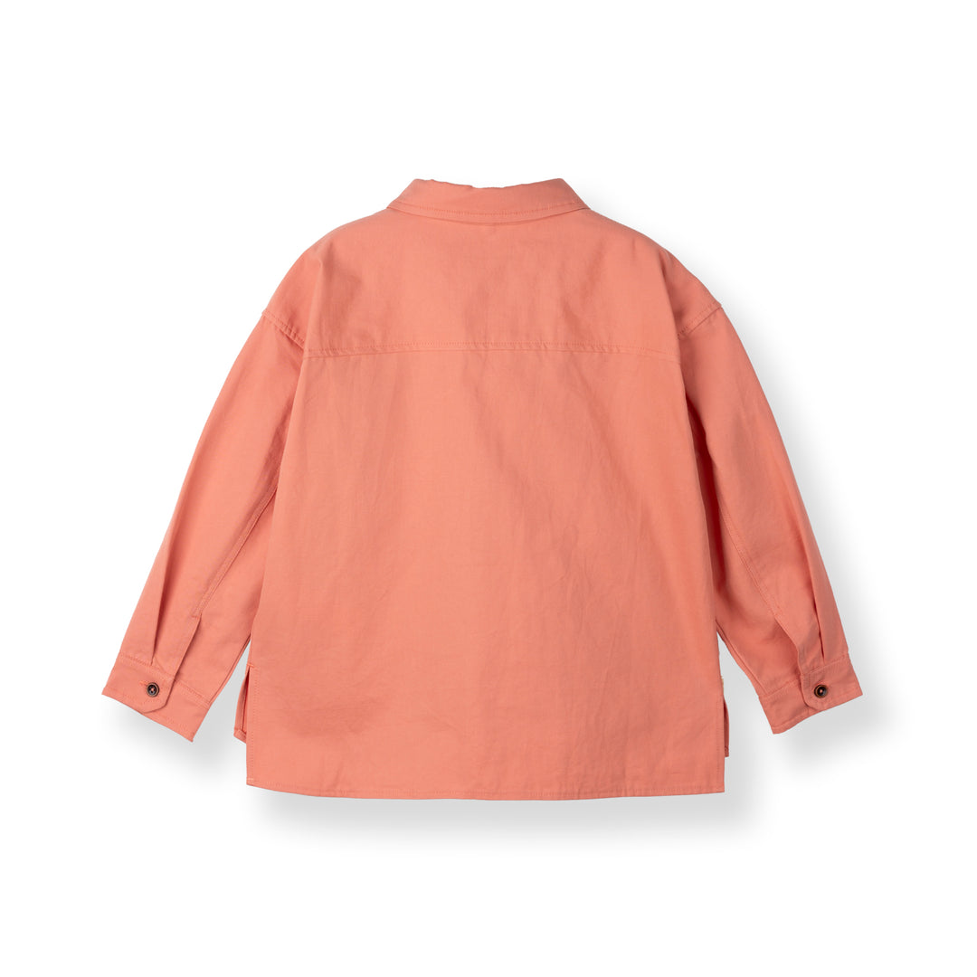 Poney Boys Orange Mandri Collar Long Sleeve Shirt