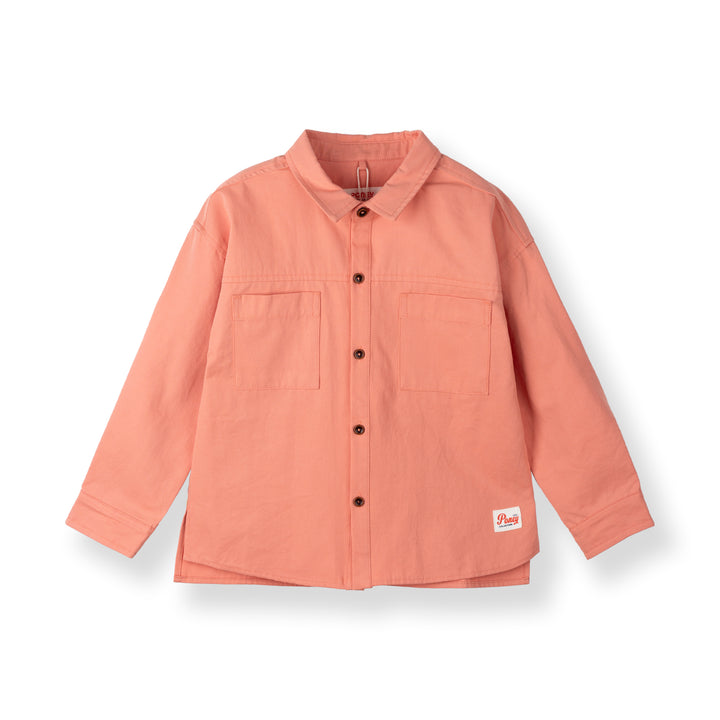Poney Boys Orange Mandri Collar Long Sleeve Shirt