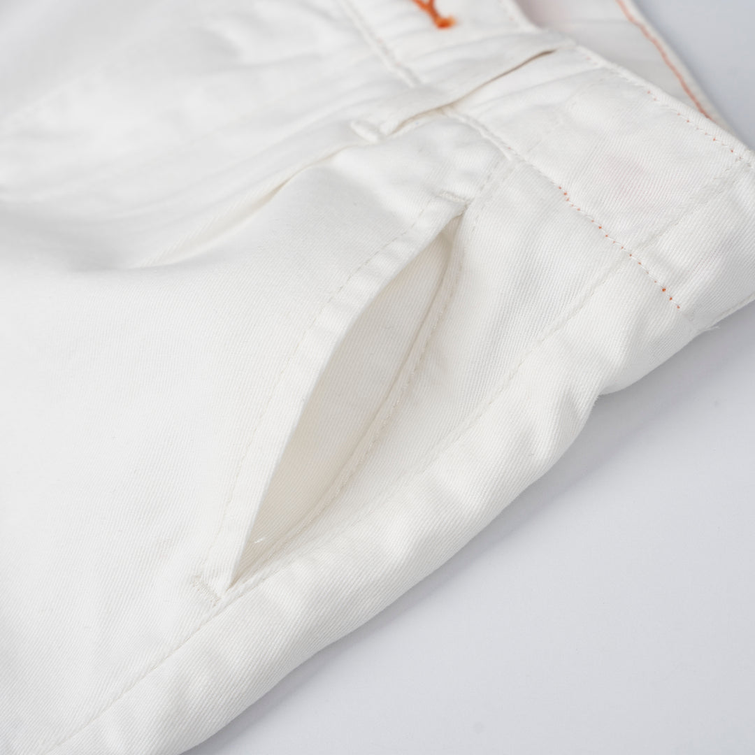 Poney Boys Cream Front Pleated Linen Long Pants