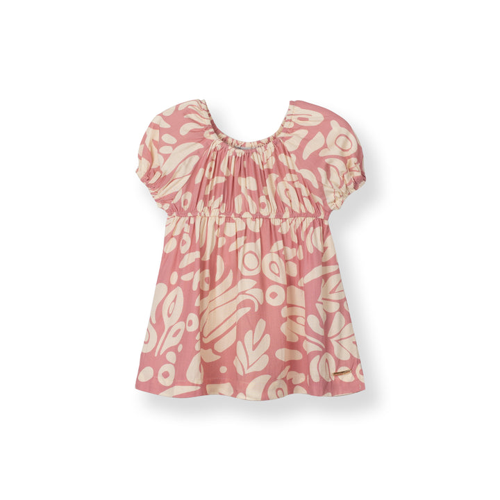 Poney Girls Pink Gathered Short Sleeve Blouse