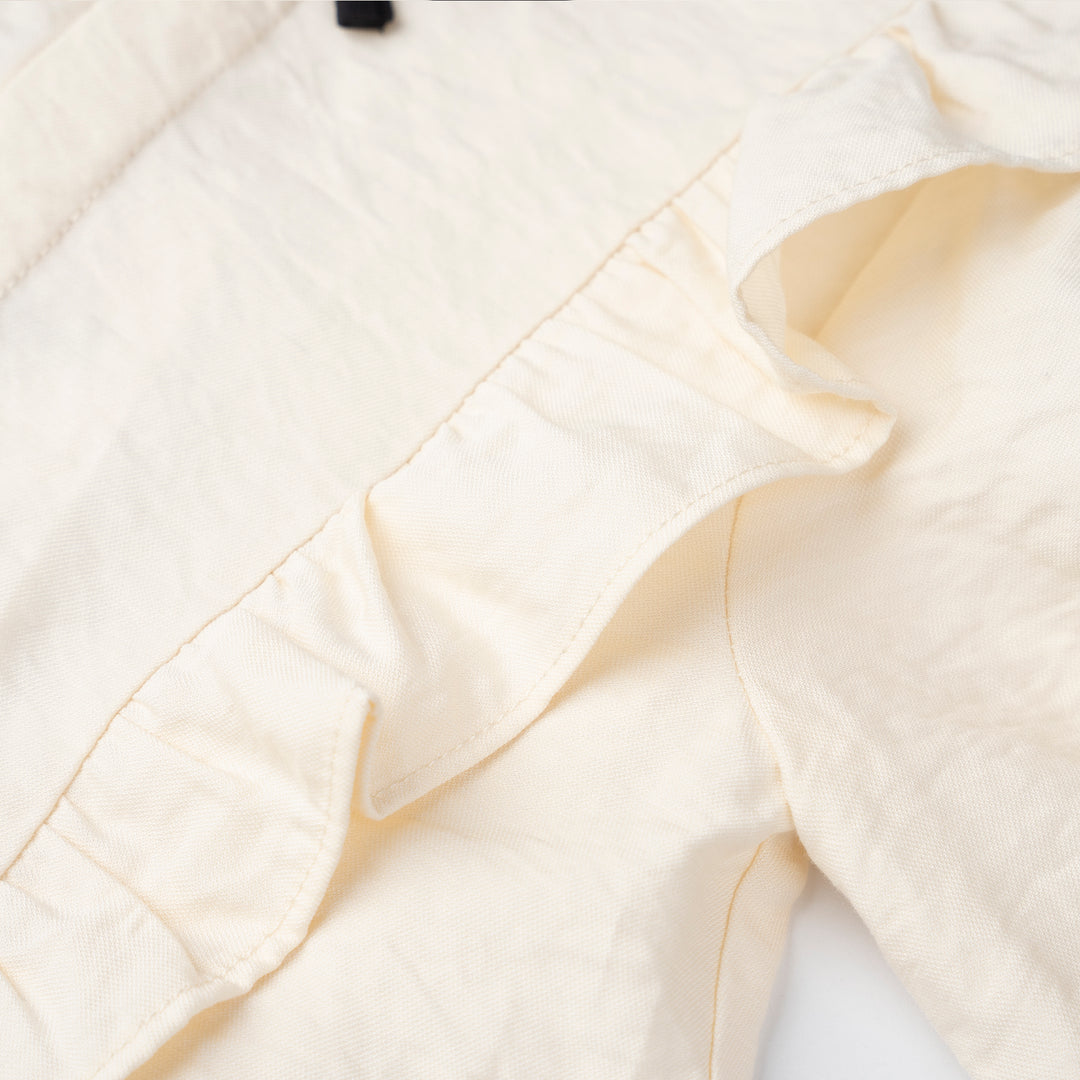 Poney Girls Cream Bow Designed Long Sleeve Blouse