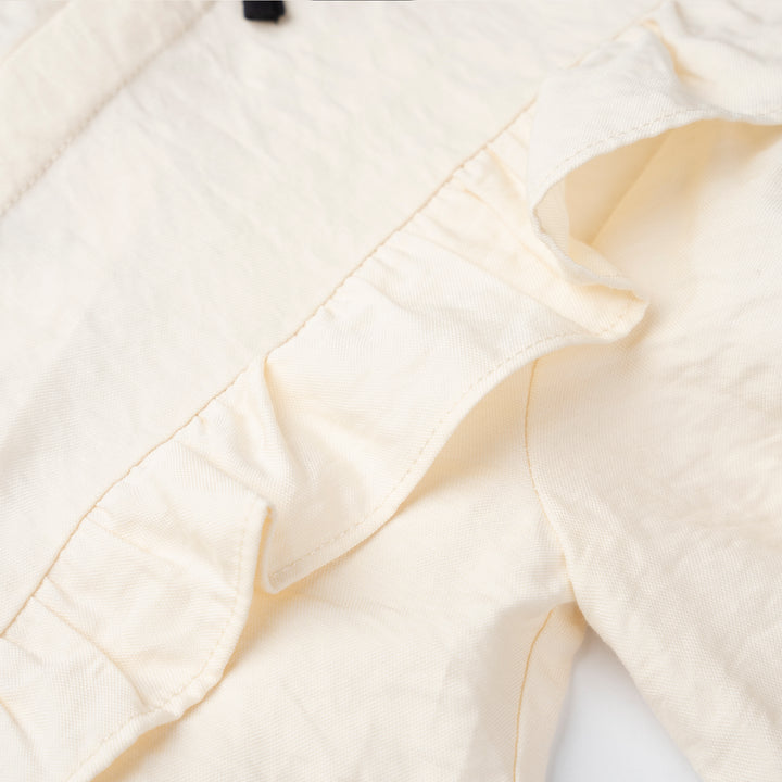 Poney Girls Cream Bow Designed Long Sleeve Blouse