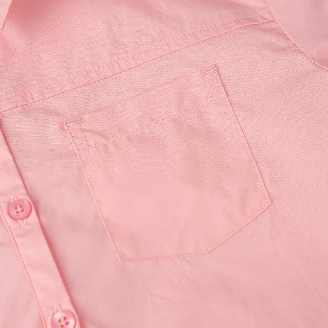Poney Girls Pink Hi-Lo Oversized Long Sleeve Shirt