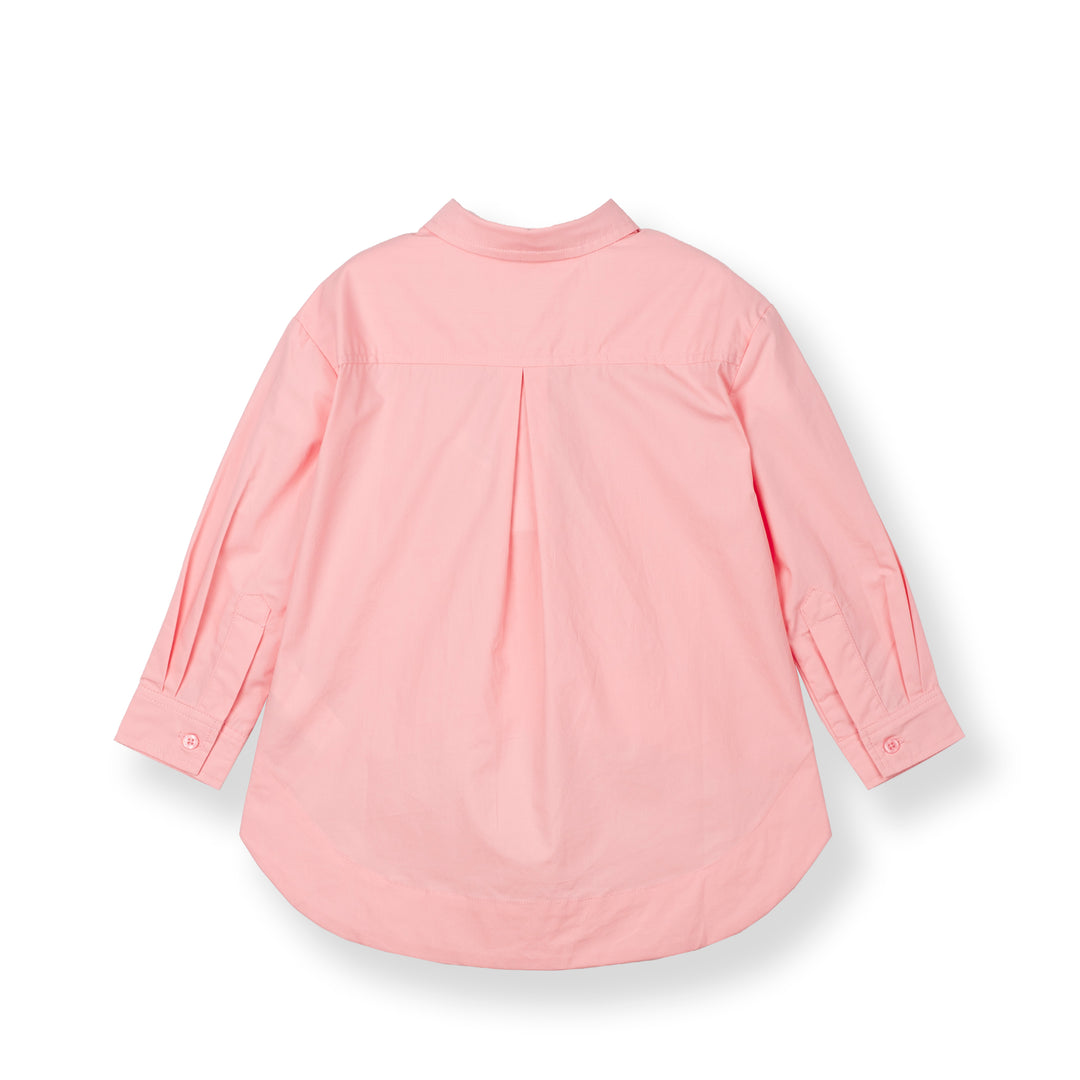 Poney Girls Pink Hi-Lo Oversized Long Sleeve Shirt