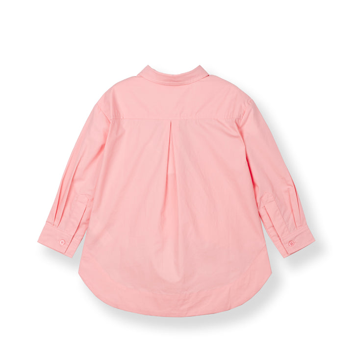 Poney Girls Pink Hi-Lo Oversized Long Sleeve Shirt