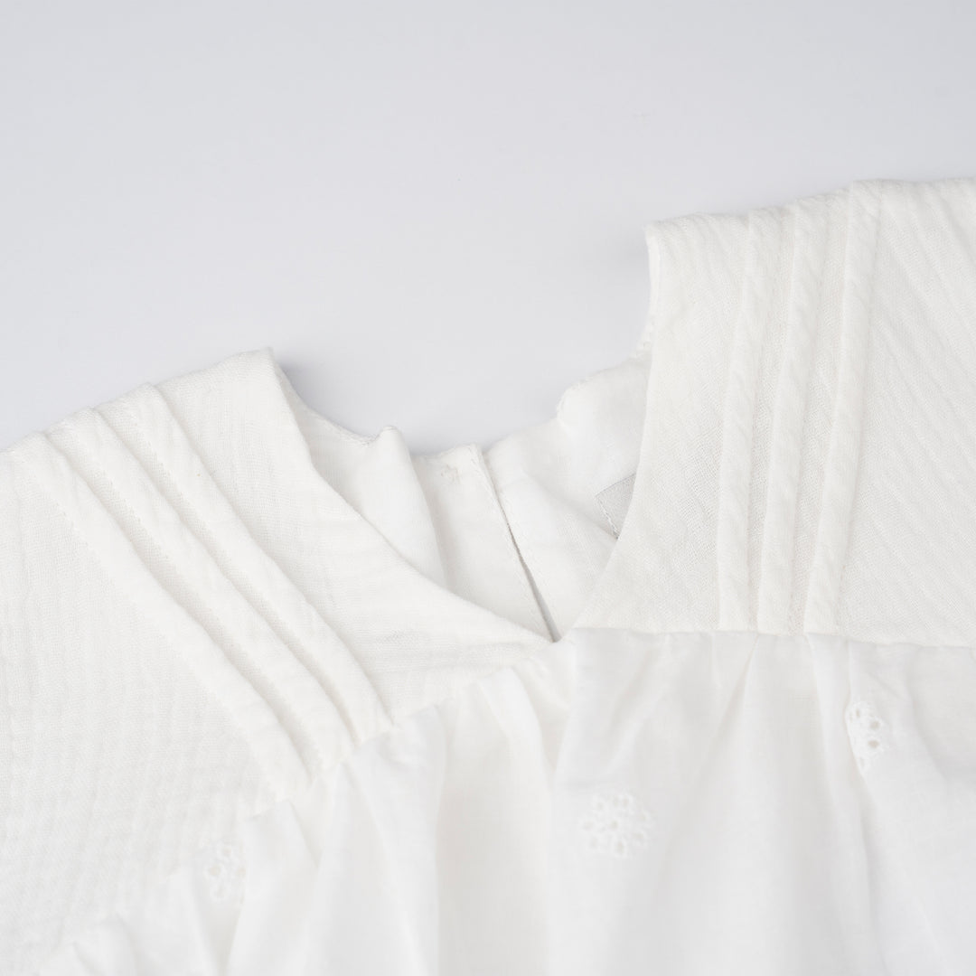 Poney Girls Cream Bishop Long Sleeve Blouse