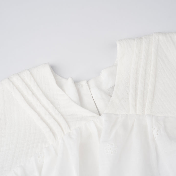 Poney Girls Cream Bishop Long Sleeve Blouse