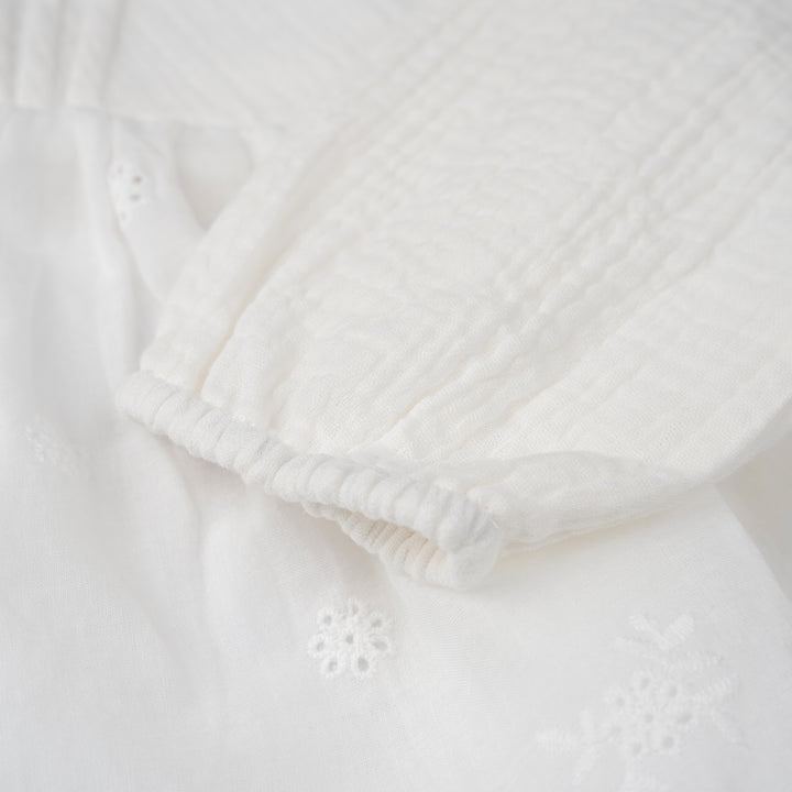 Poney Girls Cream Bishop Long Sleeve Blouse