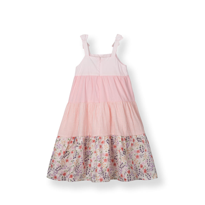 Poney Girls Lt.Pink Midi Layered Sleeveless Dress