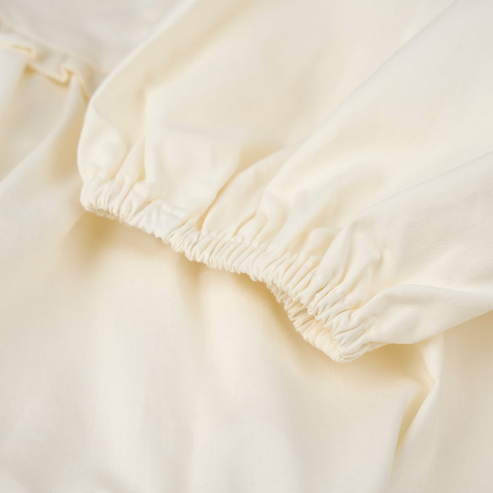 Poney Girls Cream Flowy Bishop 3/4 Sleeve Dress