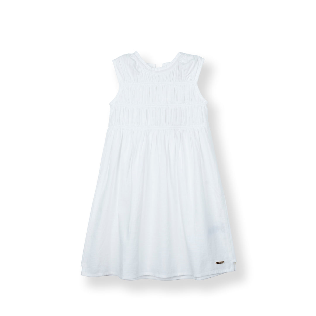 Poney Girls White Flowy Tiered Sleeveless Dress