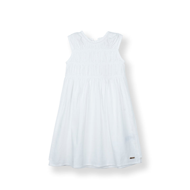 Poney Girls White Flowy Tiered Sleeveless Dress