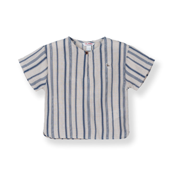 Poney Baby Boys Omid Blue Short Sleeve Shirt