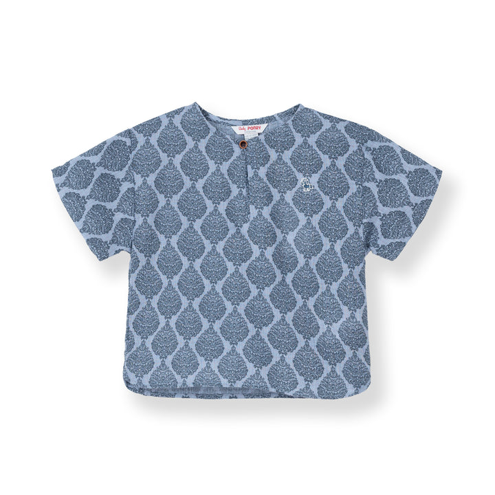 Poney Baby Boys Zarif Blue Short Sleeve Shirt