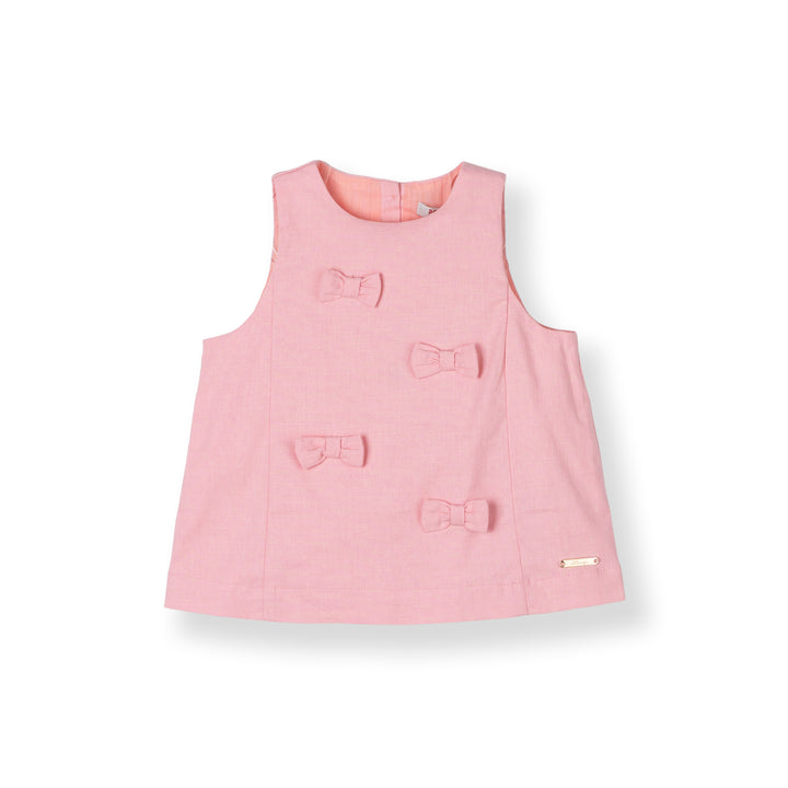 Bow Applique Sleeveless Blouse