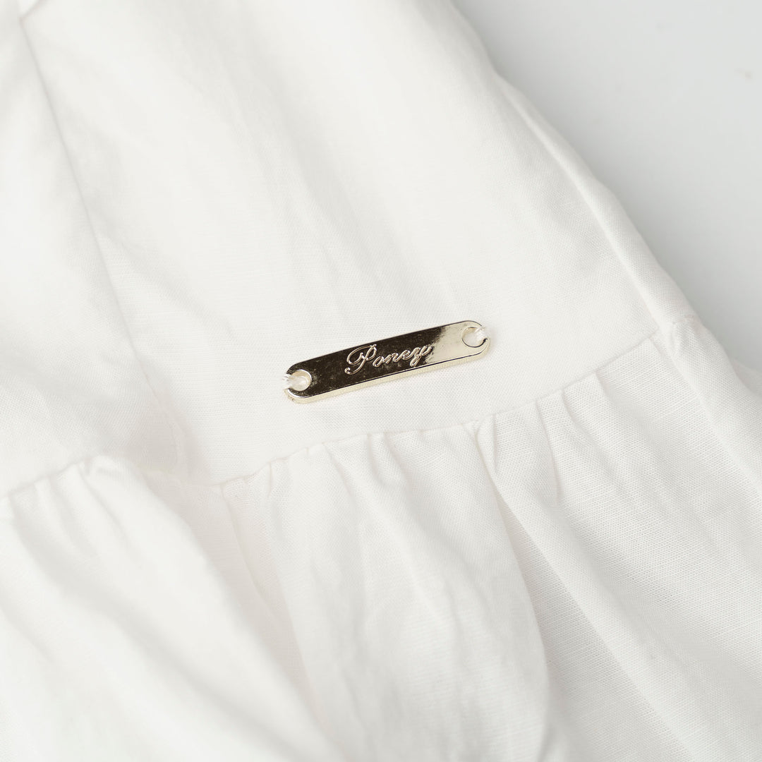 2 Tiered Blouse with Ruffles Lace Sleeves