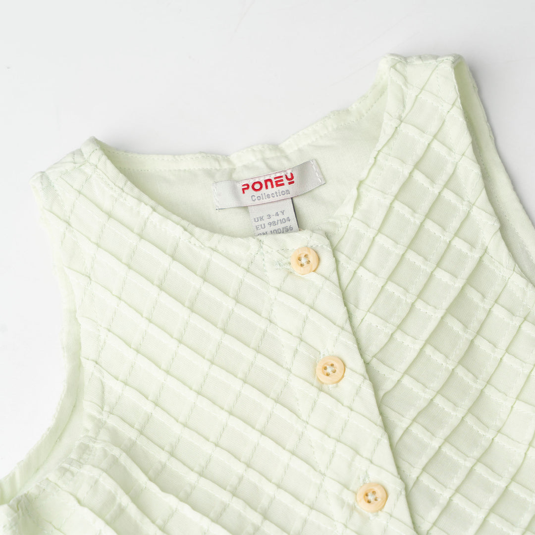 Button-up Light Green Sleeveless Midi Dress