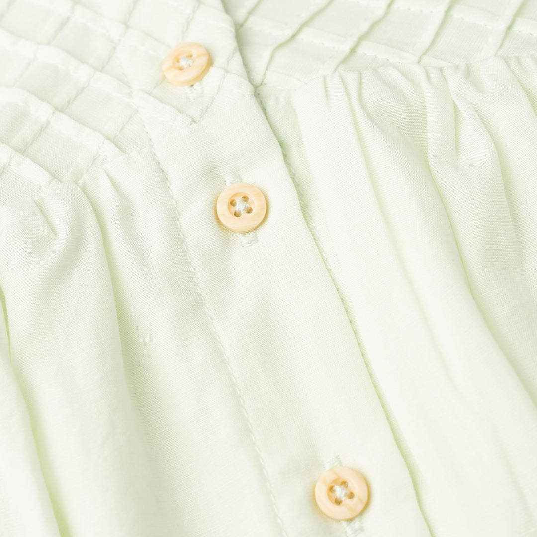 Button-up Light Green Sleeveless Midi Dress