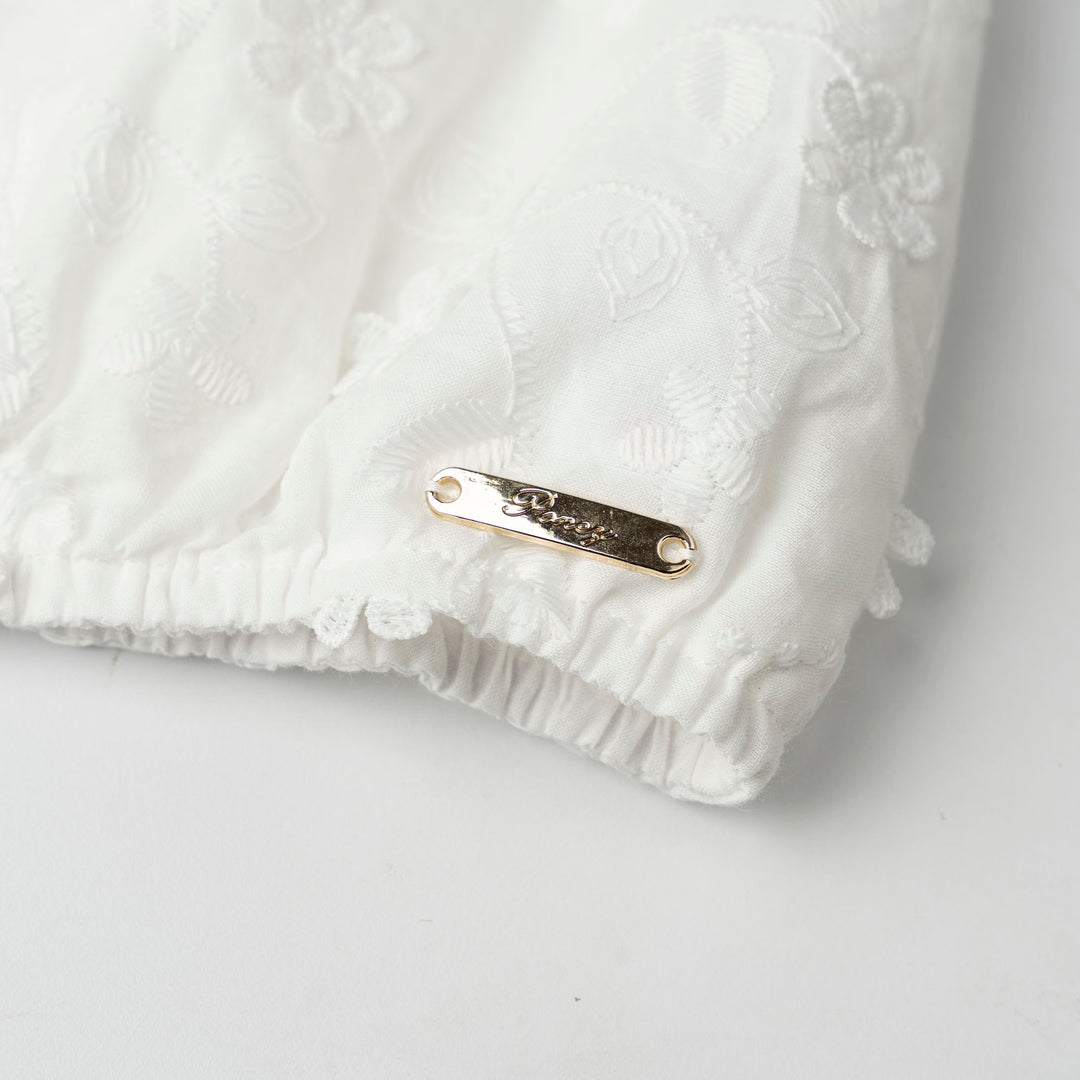 Long Sleeve Applique Embroidered Blouse