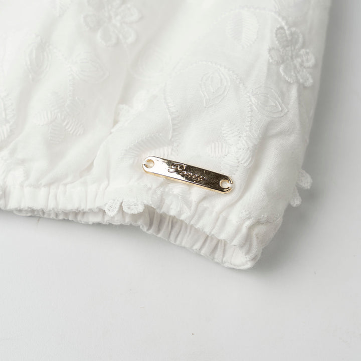 Long Sleeve Applique Embroidered Blouse