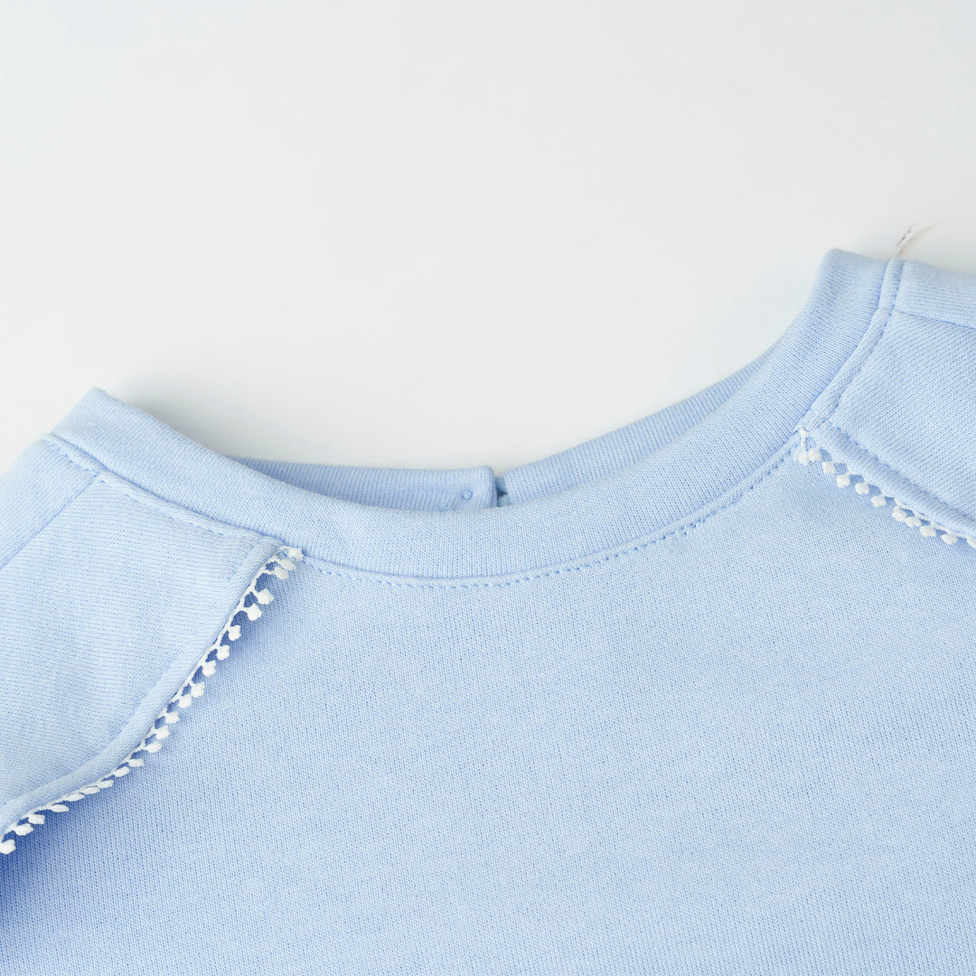 Long Sleeves Sweatshirt with RufflesLace Trims