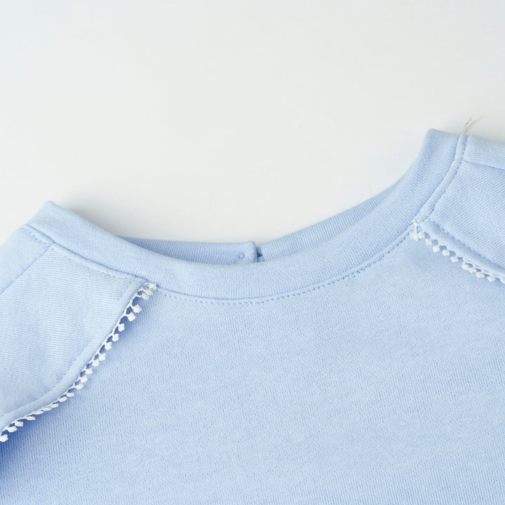 Long Sleeves Sweatshirt with RufflesLace Trims