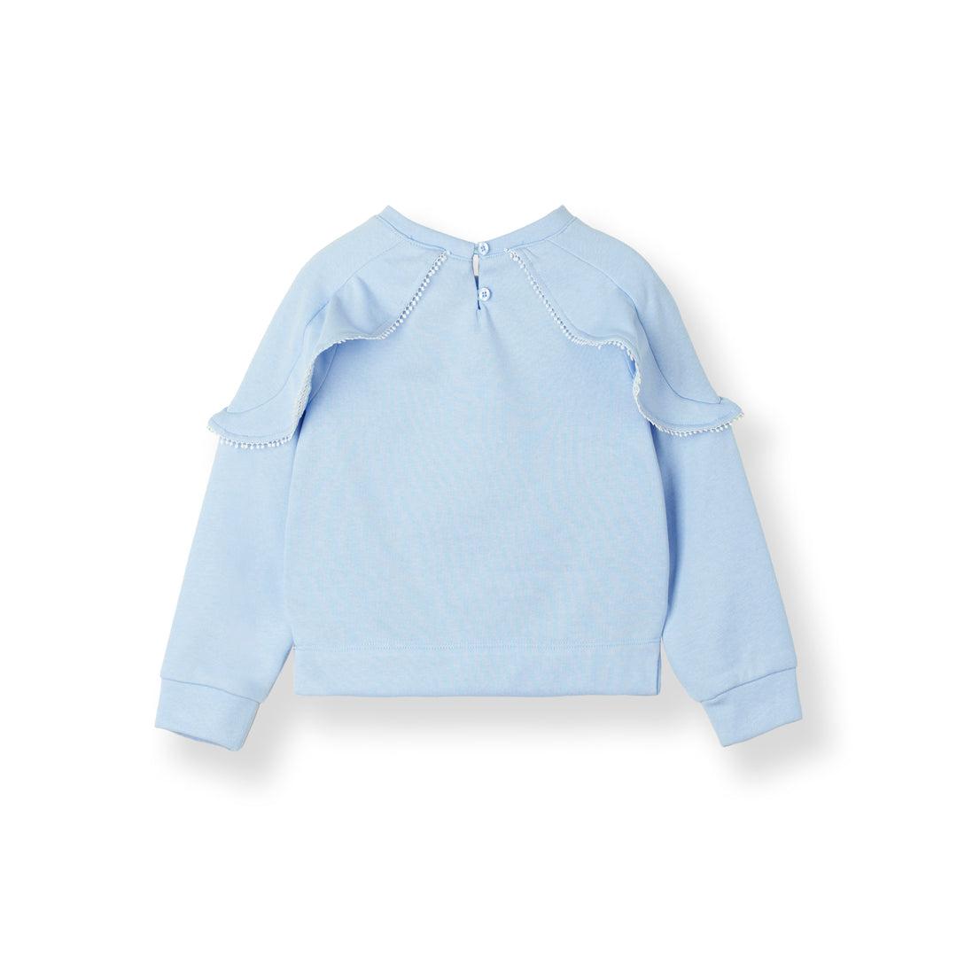 Long Sleeves Sweatshirt with RufflesLace Trims