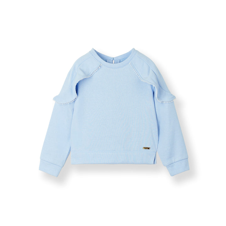 Long Sleeves Sweatshirt with RufflesLace Trims