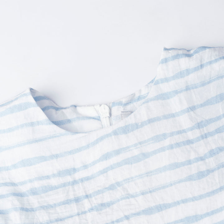 Water Prints Stripes Oversized Long Sleeve Dress