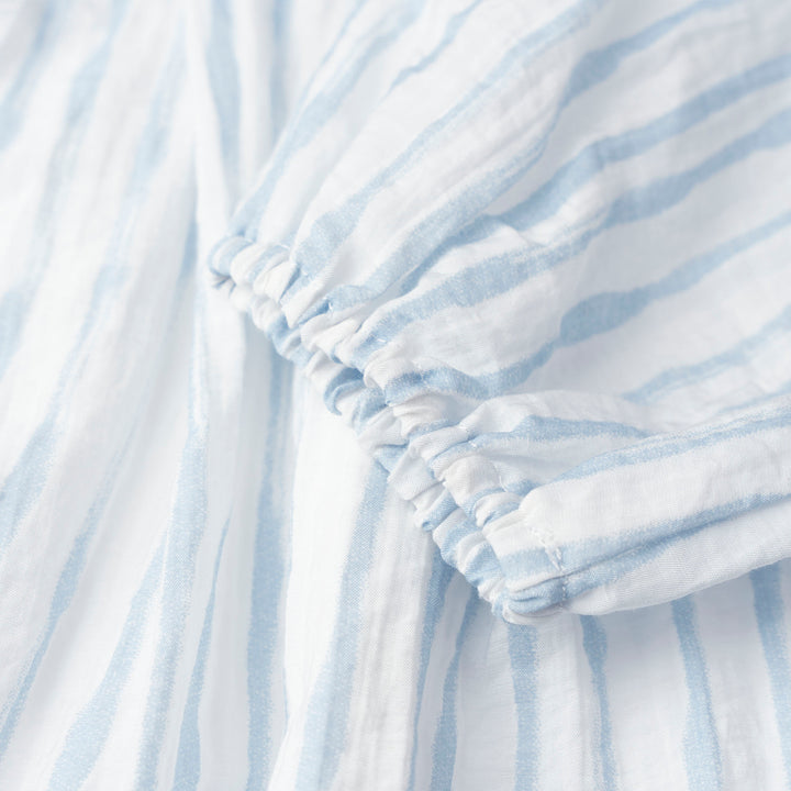 Water Prints Stripes Oversized Long Sleeve Dress