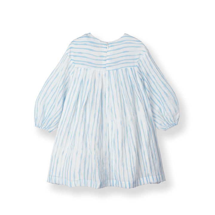 Water Prints Stripes Oversized Long Sleeve Dress