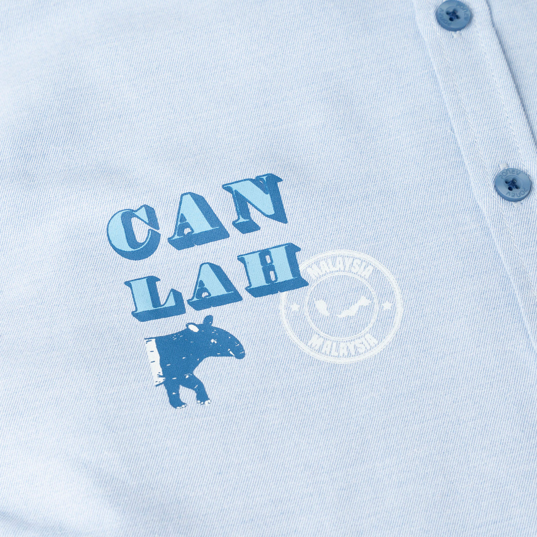 Oversized Chambray Shirt with Lokal Print