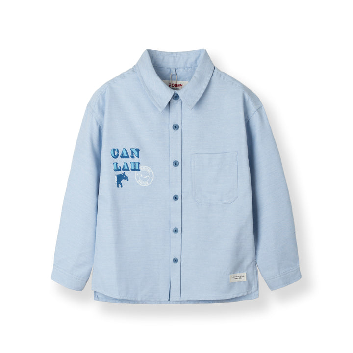 Oversized Chambray Shirt with Lokal Print