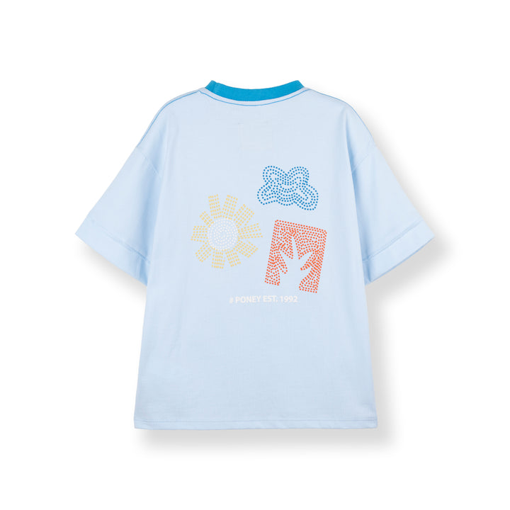 Tropical Motif Prints Oversized Short Sleeve Tee