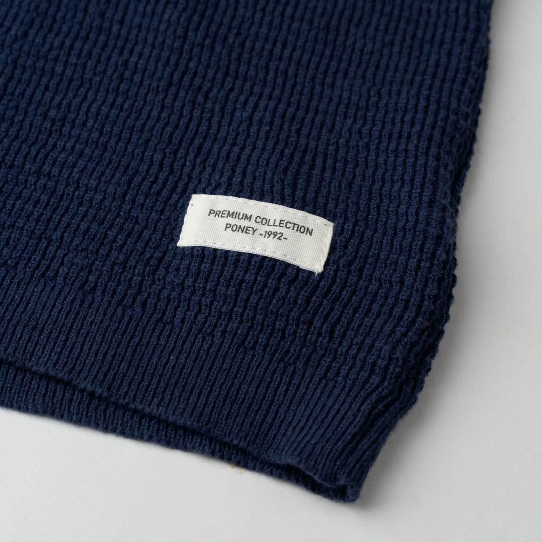 Openwork Knitted Cotton Polo Shirt