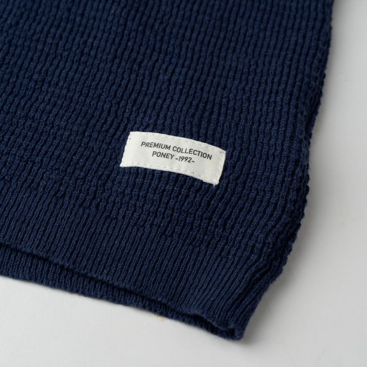 Openwork Knitted Cotton Polo Shirt