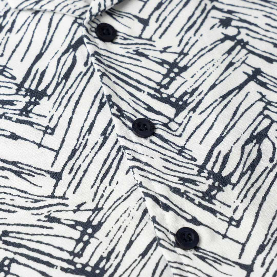 Abstract Leaf Prints Bowling Shirt