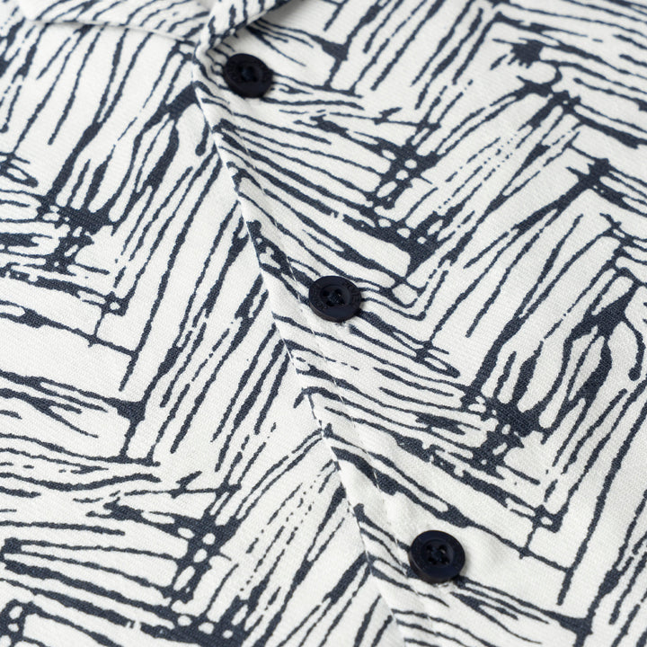 Abstract Leaf Prints Bowling Shirt