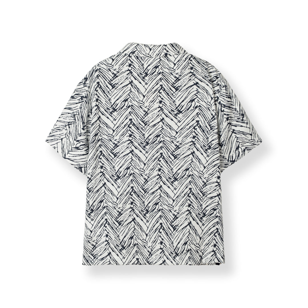 Abstract Leaf Prints Bowling Shirt
